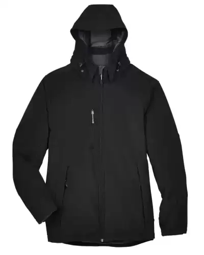 North End 88159 Men's Glacier Insulated Three-Layer Fleece Soft Shell Hood Jacket with Detachable Ho