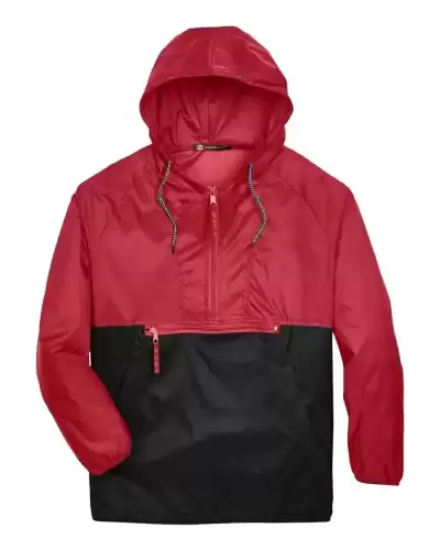 Harriton M750 Unisex Packable Hooded Nylon Jacket 2 Pack