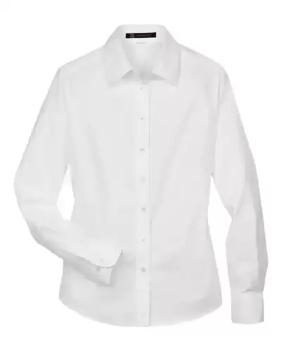Harriton M600W Women's Long Sleeve Oxford Dress Shirt 2 Pack