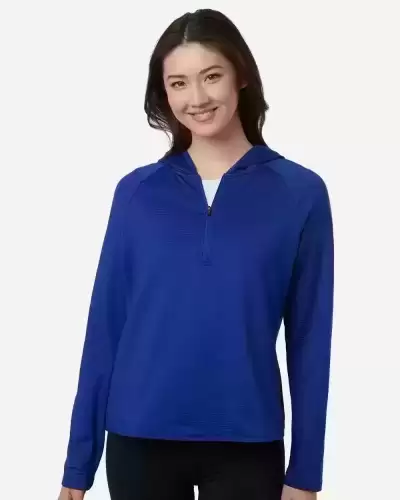 Team 365 TT200W Women Qualify Quarter-Zip Hooded Pullover