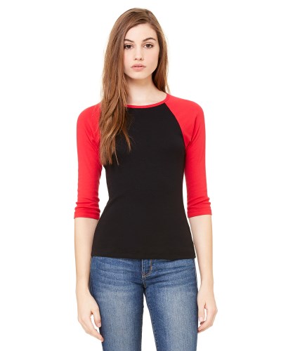 Bella + Canvas B2000 Ladies 3/4-Sleeve Raglan T-Shirt