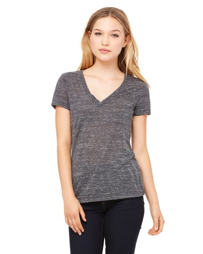 Bella + Canvas B6035 Ladies' Jersey Short-Sleeve Deep V-Neck T-Shirt