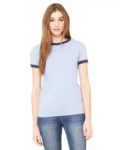 Bella + Canvas B6050 Ladies' Jersey Short-Sleeve Ringer T-Shirt