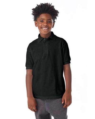 Hanes 054Y Youth 5.2 oz. 50/50 EcoSmart® Jersey Knit Polo