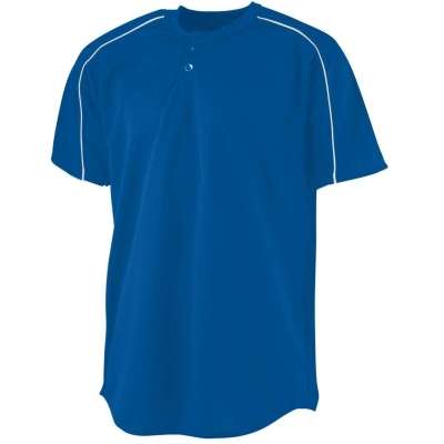 Augusta Sportswear 585 Adult Wicking Two-Button Baseball Jersey