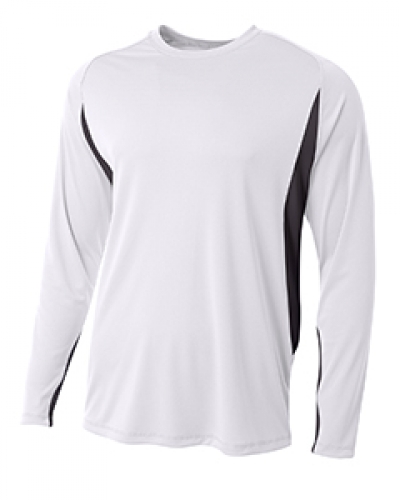 A4 N3183 Men's Long Sleeve Color Block T-Shirt