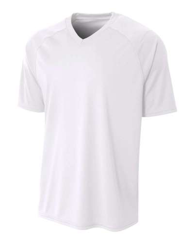 A4 NB3373 Youth Polyester V-Neck Strike Jersey with Contrast Sleeves