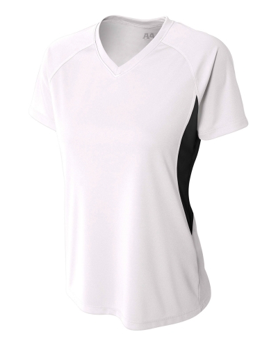 A4 NW3223 Ladies' Color Block Performance V-Neck T-Shirt