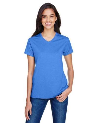 A4 NW3381 Ladies' Topflight Heather V-Neck T-Shirt