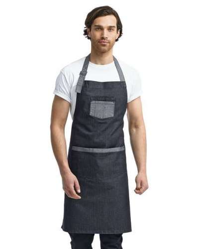 Artisan Collection by Reprime RP127 Unisex Domain Contrast Denim Bib Apron