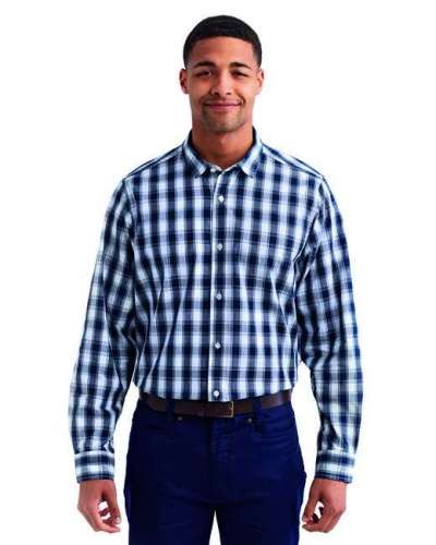 Artisan Collection by Reprime RP250 Men's Mulligan Check Long-Sleeve Cotton Shirt