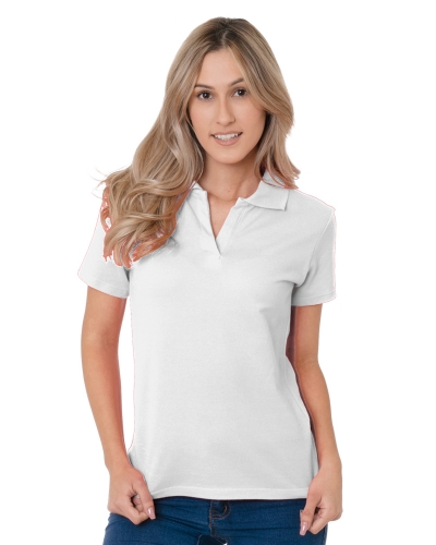 Bayside BA1050 Women's 6.2 oz., 100% Cotton V-Neck Polo