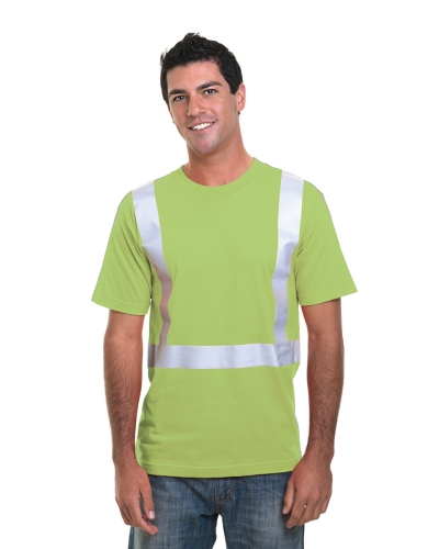 Bayside BA3755 4.5 oz., Polyester Performance Hi-Visibility Solid Striping T-Shirt