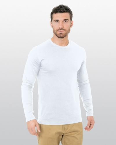 Bayside BA9550 Unisex Fine Jersey Long-Sleeve Crew T-Shirt