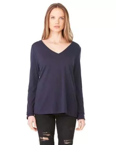 Bella + Canvas 8855 Ladies' Flowy Long-Sleeve V-Neck