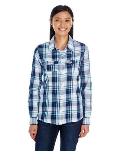 Burnside B5222 Ladies' Long-Sleeve Plaid Pattern Woven Shirt