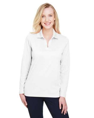 Devon & Jones DG20LW CrownLux Performance™ Ladies' Plaited Long Sleeve Polo