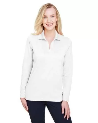 Devon & Jones DG20LW CrownLux Performance™ Ladies' Plaited Long Sleeve Polo