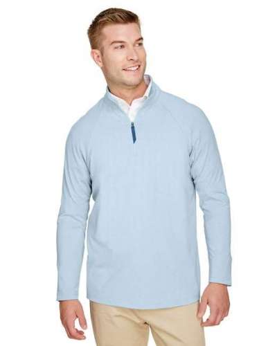 Devon & Jones DG480 CrownLux Performance™ Men's Clubhouse Micro-Stripe Quarter-Zip