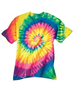 Dyenomite 200MS Adult Neon Spiral Rainbow Pigment-Dyed Tee