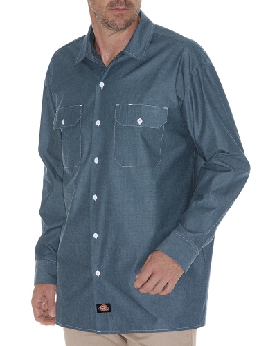 Dickies WL509T Men's Tall Relaxed Fit Long-Sleeve Chambray Shirt
