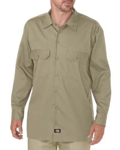 Dickies WL675 Men's FLEX Relaxed Fit Long-Sleeve Twill Work Shirt