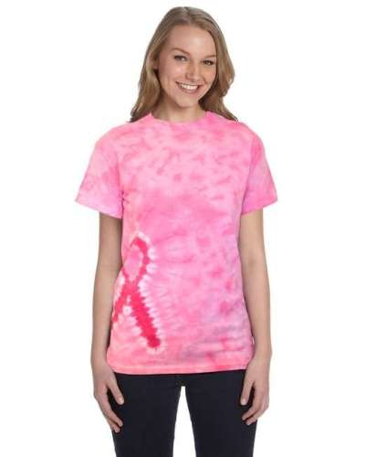Tie-Dye CD1150 Pink Ribbon T-Shirt