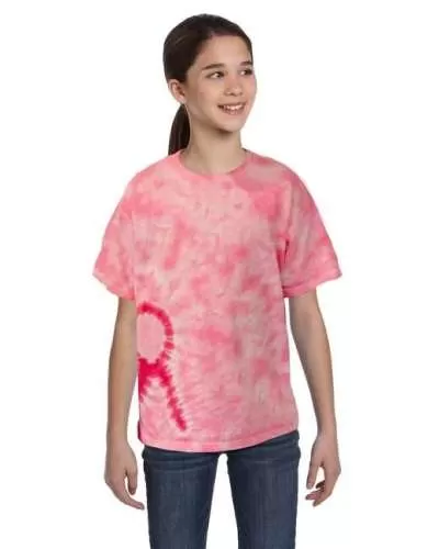 Tie-Dye CD1150Y Youth Pink Ribbon T-Shirt
