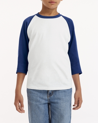 Gildan G570B Youth  Heavy Cotton™ 5.3 oz. 3/4-Raglan Sleeve T-Shirt