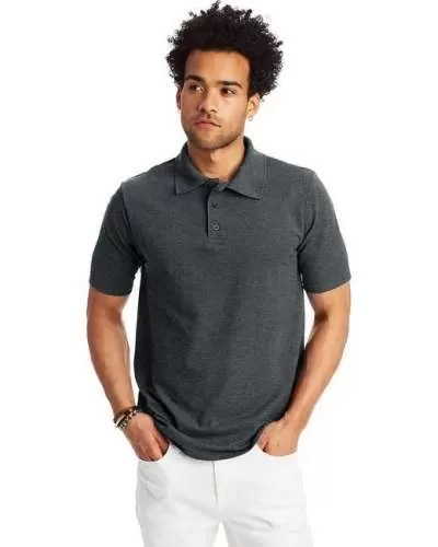 Hanes 055P Men's 6.5 oz. X-Temp® Piqué Short-Sleeve Polo with Fresh IQ