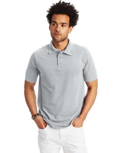 Hanes 055P Men's 6.5 oz. X-Temp® Piqué Short-Sleeve Polo with Fresh IQ
