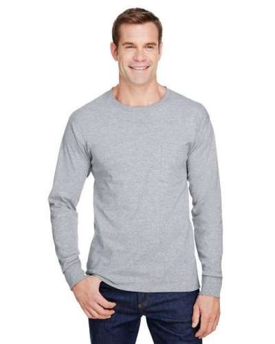 Hanes W120 Adult Workwear Long-Sleeve Pocket T-Shirt