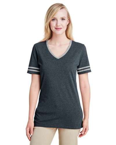 Jerzees 602WVR Ladies TRI-BLEND Varsity V-Neck T-Shirt