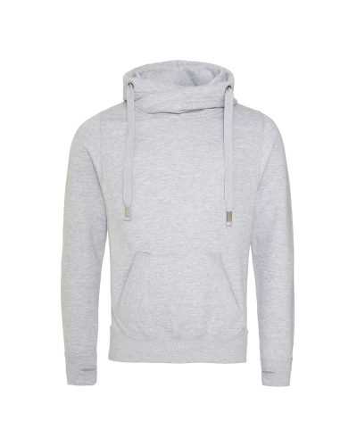 Just Hoods By AWDis JHA021 Men's 80/20 Heavyweight Cross Over Neck Hooded Sweatshirt