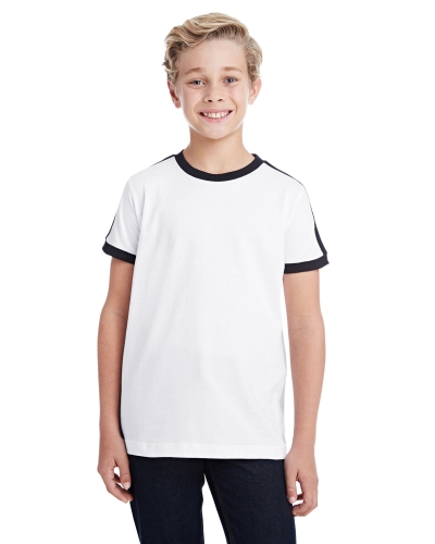 LAT 6132 Youth Soccer Ringer Fine Jersey T-Shirt