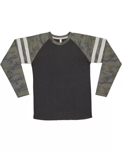 LAT 6934 Men's Gameday Mash-Up Long-Sleeve Fine Jersey T-Shirt