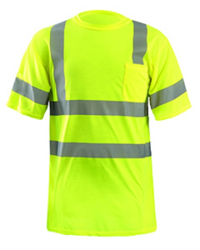 OccuNomix LXSSETP Men's LUX-SSETP2B-Orange and Yellow Sizes Reflective Pocket T-Shirt