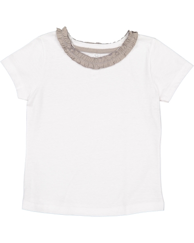 Rabbit Skins RS3329 Toddler Girl's Ruffle Neck Fine Jersey T-Shirt