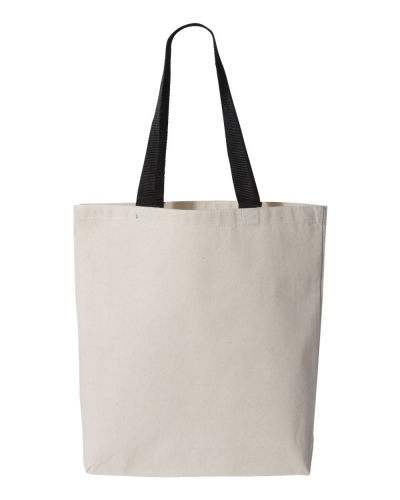 Q-Tees Q4400 11L Canvas Tote WITH Contrast-Color Handles