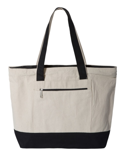 Q-Tees Q1300 18.6L Canvas Zipper Tote