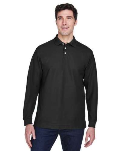 Devon & Jones D110 Men's Pima Pique Long-Sleeve Polo