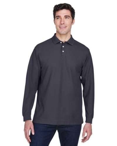 Devon & Jones D110 Men's Pima Pique Long-Sleeve Polo
