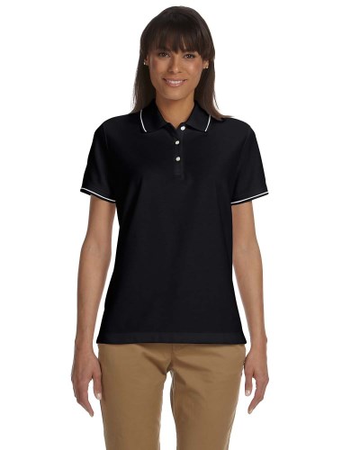 Devon & Jones D113W Ladies' Pima Piqué Short-Sleeve Tipped Polo