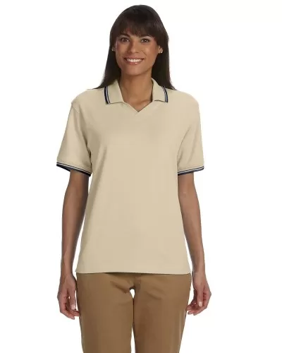 Devon & Jones D140W Ladies' Tipped Perfect Pima Interlock Polo