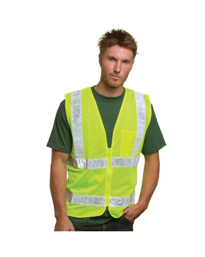 Bayside BA3785 Mesh Safety Vest Lime