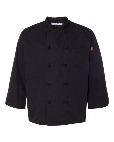 Chef Designs 0427 Black Knot Button Chef Coat