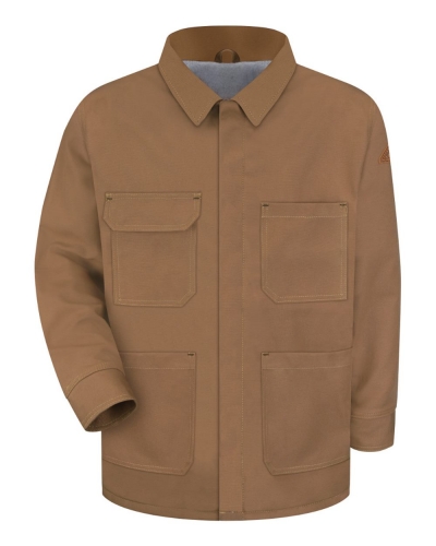 Bulwark JLC4L Brown Duck Lineman's Coat - EXCEL FR® ComforTouch® - Long Sizes