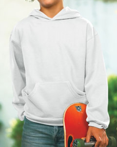 LAT 2296 Youth Fleece Hooded Pullover Sweatshirt With Pouch Pocket