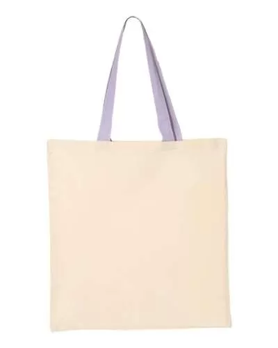Q-Tees QTB6000 Economical Tote WITH Contrast-Color Handles