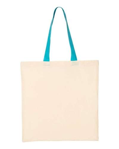 Q-Tees QTB6000 Economical Tote WITH Contrast-Color Handles